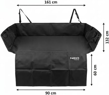 NEO TOOLS Kofferraumschutz für umfassende Autoinnenraumpflege, Schutzmatte 161x132 cm mit Stossfänge