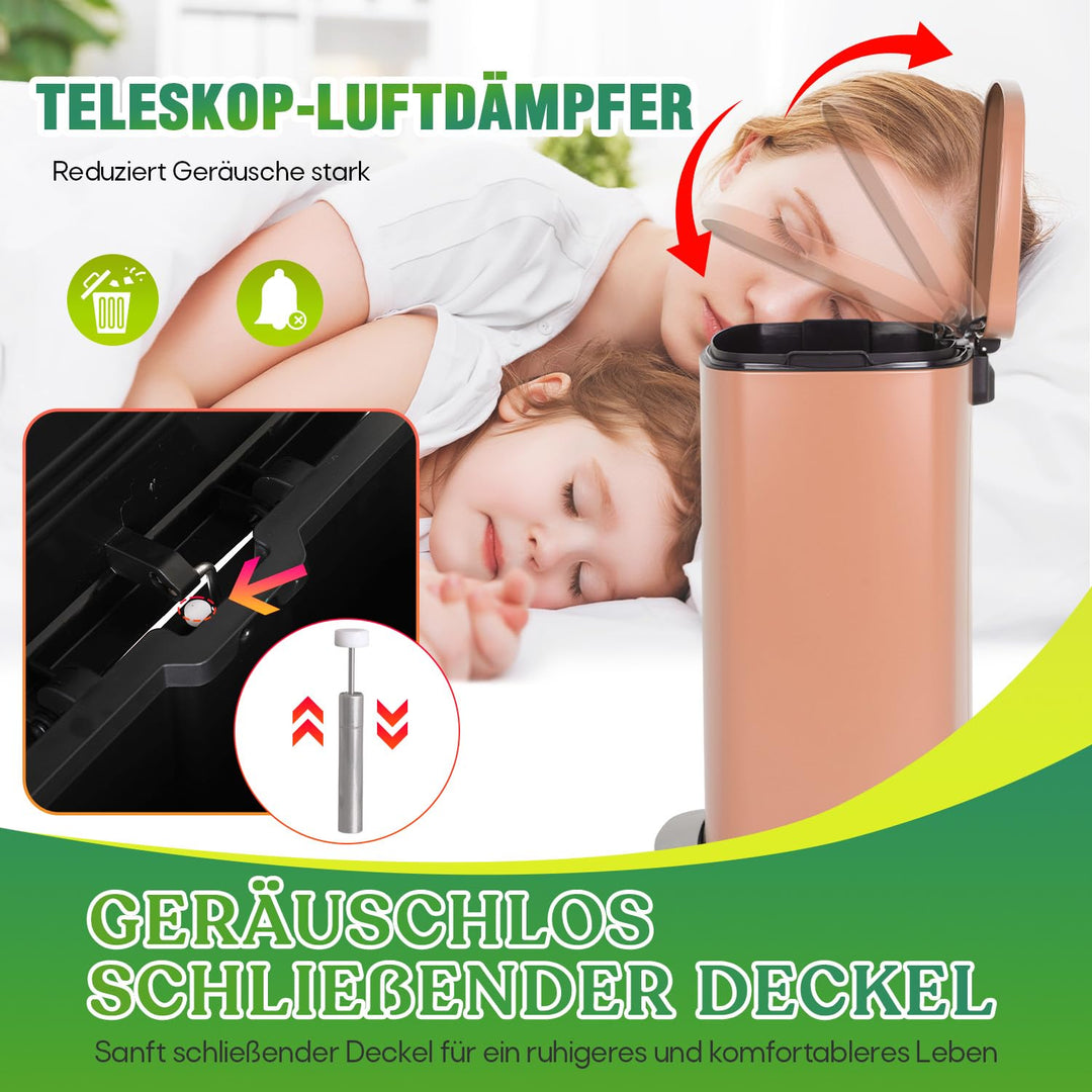 BestOffice 50 L Mülleimer Küche Mülleimer mit Deckel für Büro Schlafzimmer Badezimmer Schritt Müllei