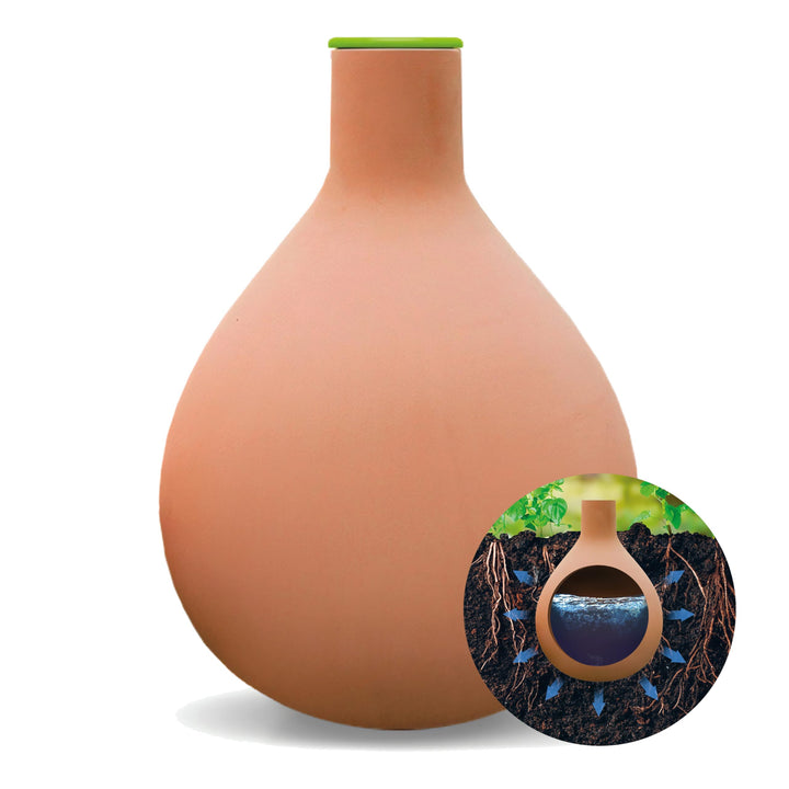 Bio Green Bewässerungskugel Olla aus Ton ca. 6,5 L Wasserspeicher für effektive Hochbeet Bewässerung