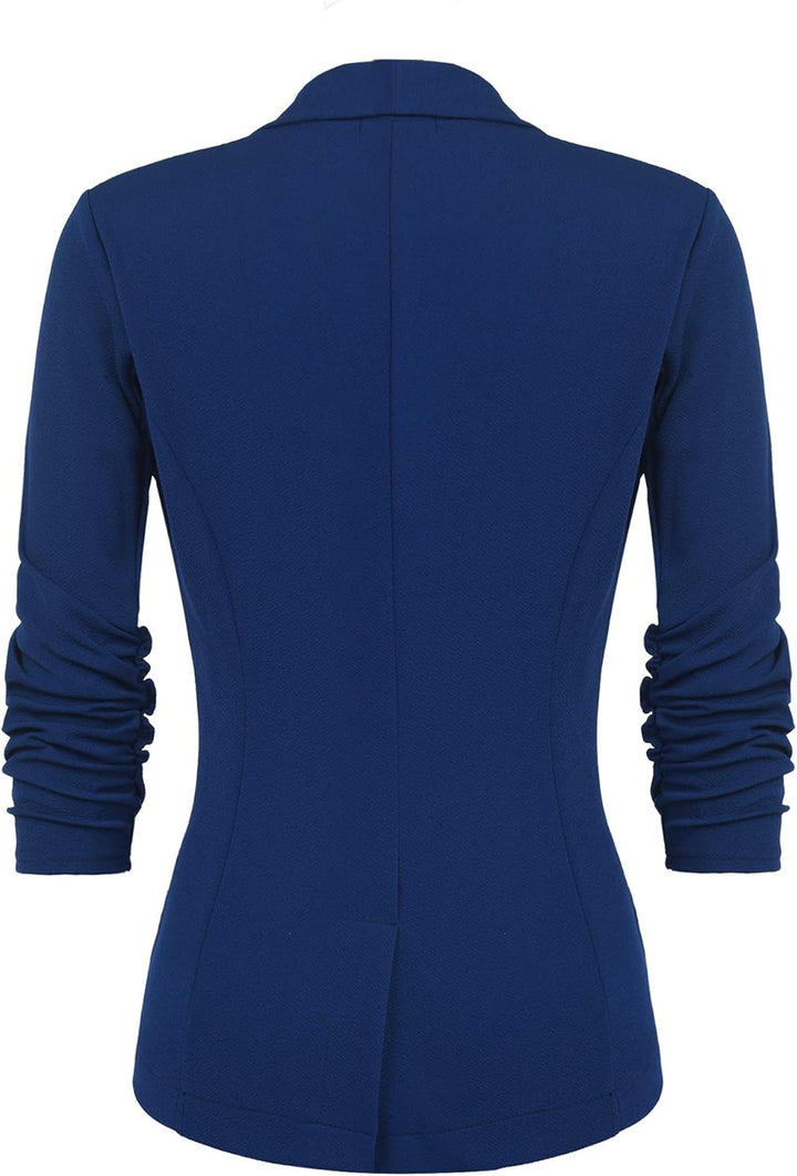 Blazer Damen Sportlich Elegant Longblazer 3/4 Arm Sommer Leicht Business Büro Blazer Jacke Einfarbig