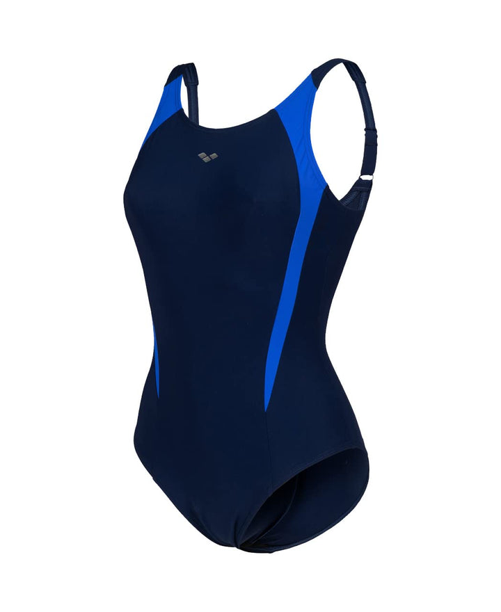 ARENA Damen Women's Bodylift Swimsuit Lola U Back Panel Badeanzüge (1er Pack) 38 Navy-bright Blue, 3