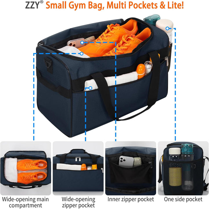 ZZY 20L Sporttasche Klein, Trainingstasche Gym Bag 40x20x25cm, Kleine Fitnesstasche & Weekender für