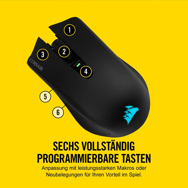 Corsair Harpoon Wireless RGB Lightweight FPS/MOBA Gaming Mouse - 10.000 DPI - 6 Programmierbare Tast