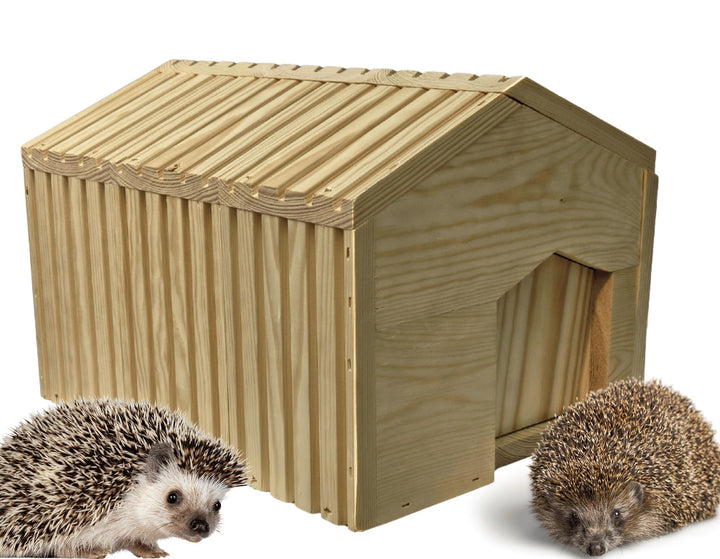 Igelhaus aus FSC® Holz, Igelhütte, Igelhotel mit Labyrintheingang gegen Fressfeinde &amp; Wetterfestem D