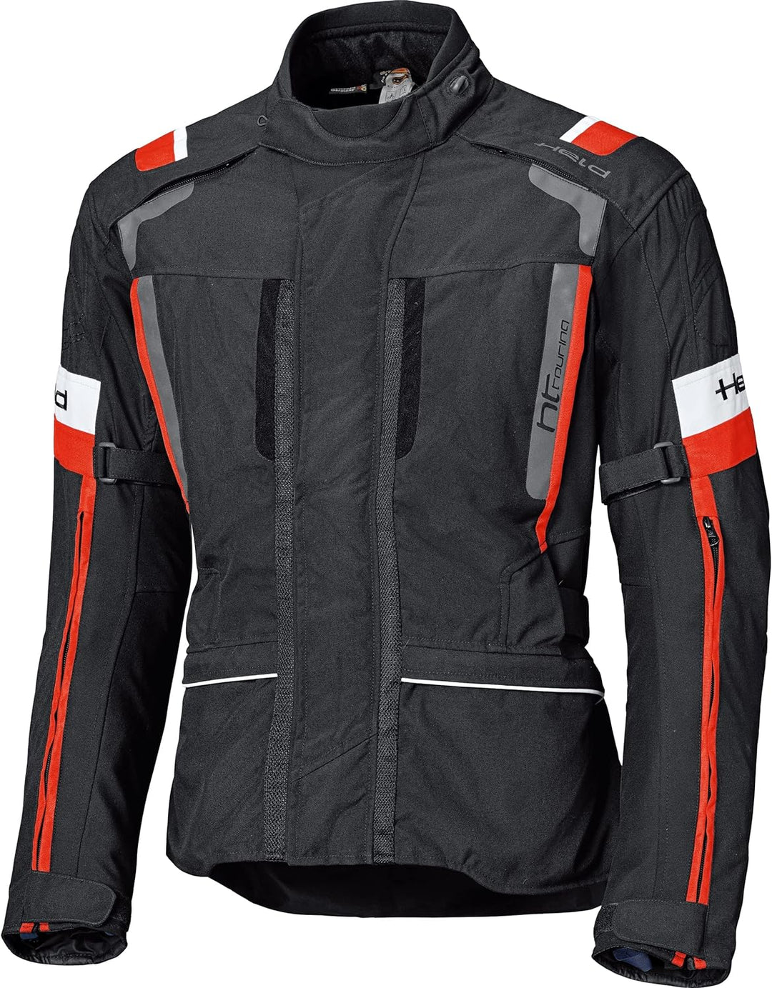 Held Motorradjacke mit Protektoren Motorrad Jacke 4-Touring II Textiljacke schwarz/rot 4XL, Herren,