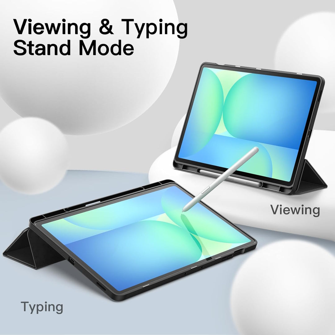 JETech Hülle für Samsung Galaxy Tab S10 FE Plus/S10 FE+ 13,1 Zoll mit S Pen Halter, Weiche TPU Tri-F