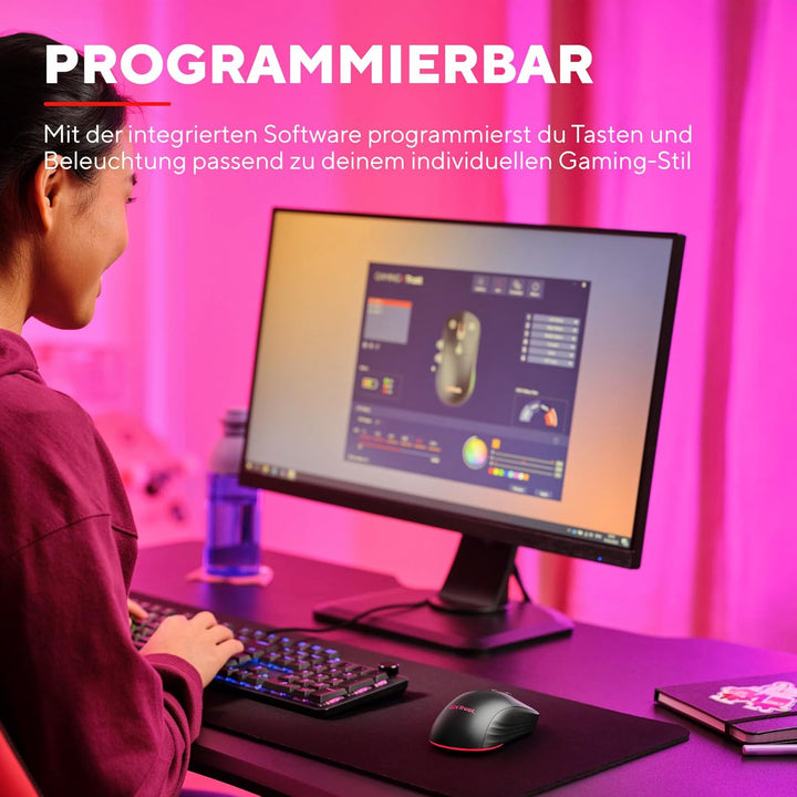 Trust Gaming GXT 926 Redex II Gaming Maus Kabellos 2.4GHz 65 Stunden Akkulaufzeit, Kailh-Schalter, 1