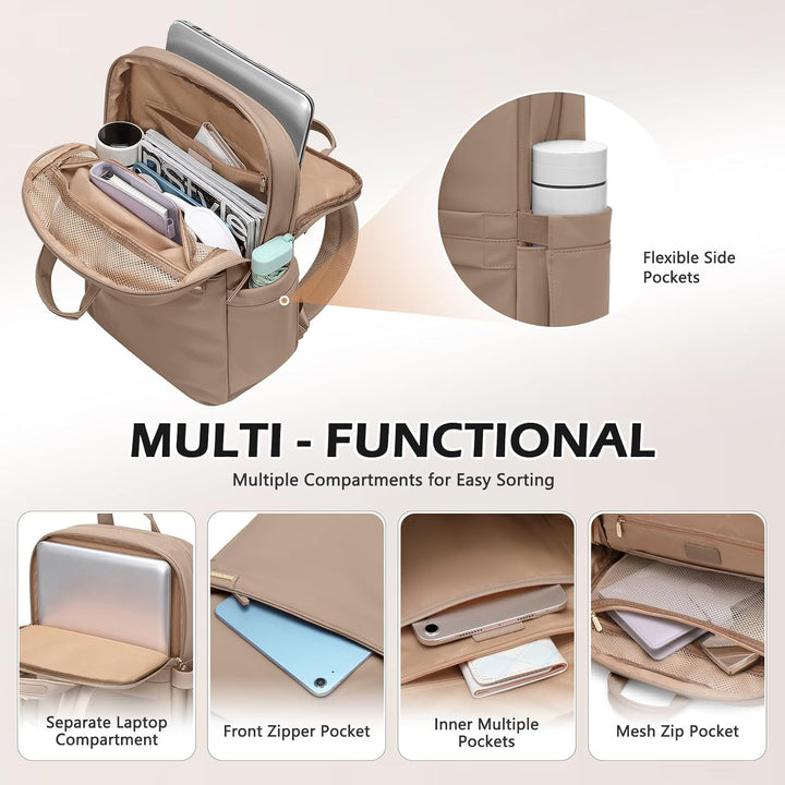 Schlanker Laptop-Rucksack für Damen, leichter Business-Rucksack für Damen, Computertasche, Geldbörse