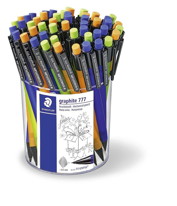 STAEDTLER STAEDTLER 777 07KP50 Druckbleistift graphite gefüllt mit B-Minen, Minendurchmesser 0,7 mm,