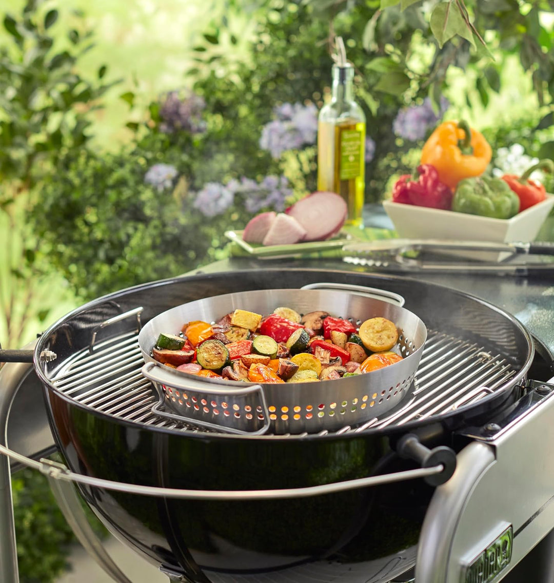 Weber Geflügelhalter Edelstahl für Gourmet BBQ System - saftiges Grillen von Hähnchen und Pute, spül