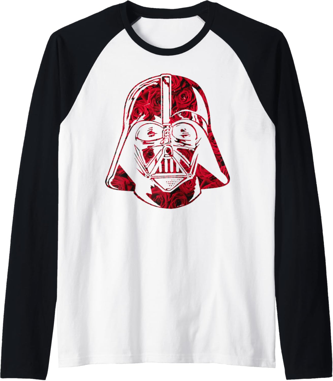 Star Wars Darth Vader Red Roses Helmet Art Fill Raglan