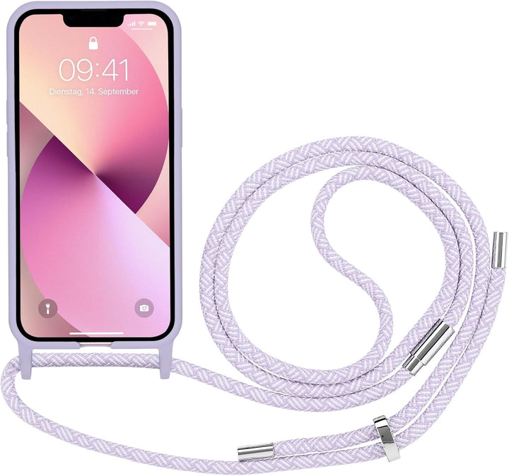 Artwizz HangOn Case kompatibel mit [iPhone 13] - Elastische Schutzhülle aus Silikon als Handykette z