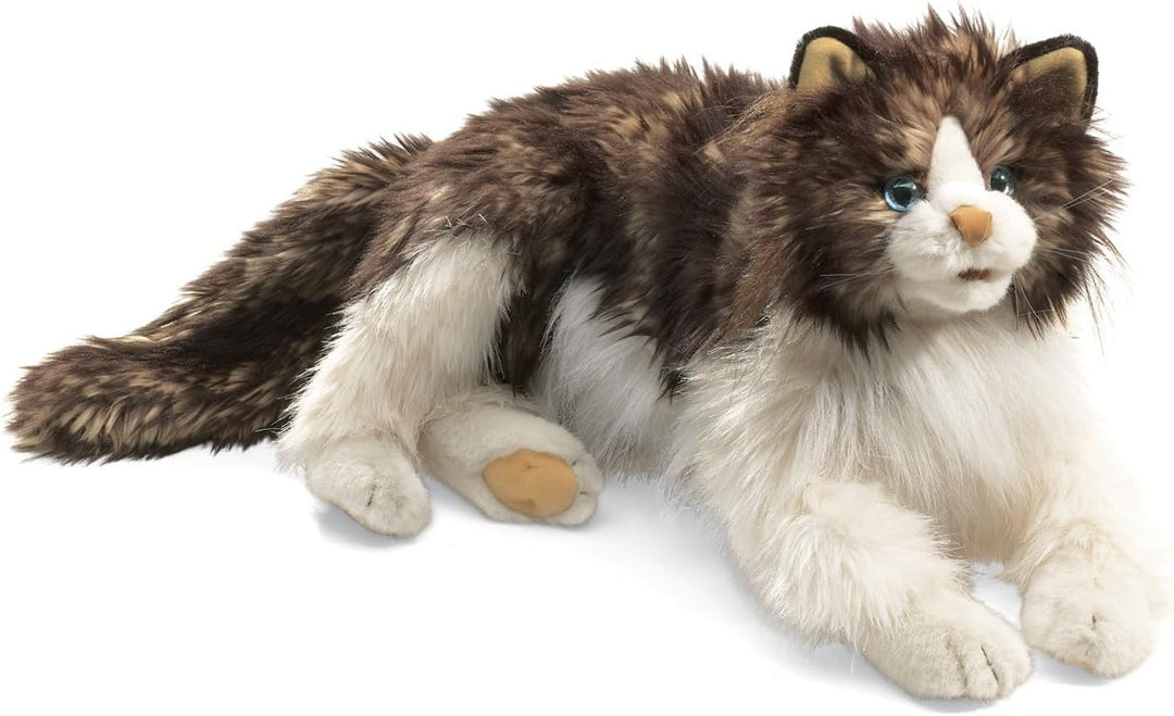 Folkmanis Ragdoll Cat Hand Puppet, Beige/Schwarz/Weiss
