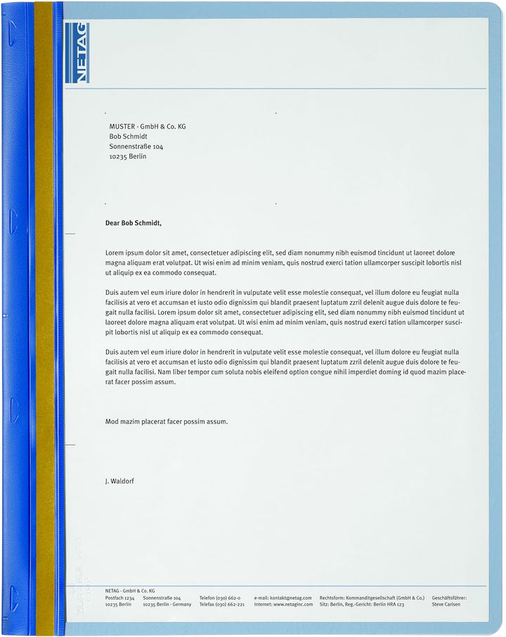 Durable Durabind Sichthefter mit Bindesystem für 30 Blatt A4, 25 Stück, blau, 225006, blau