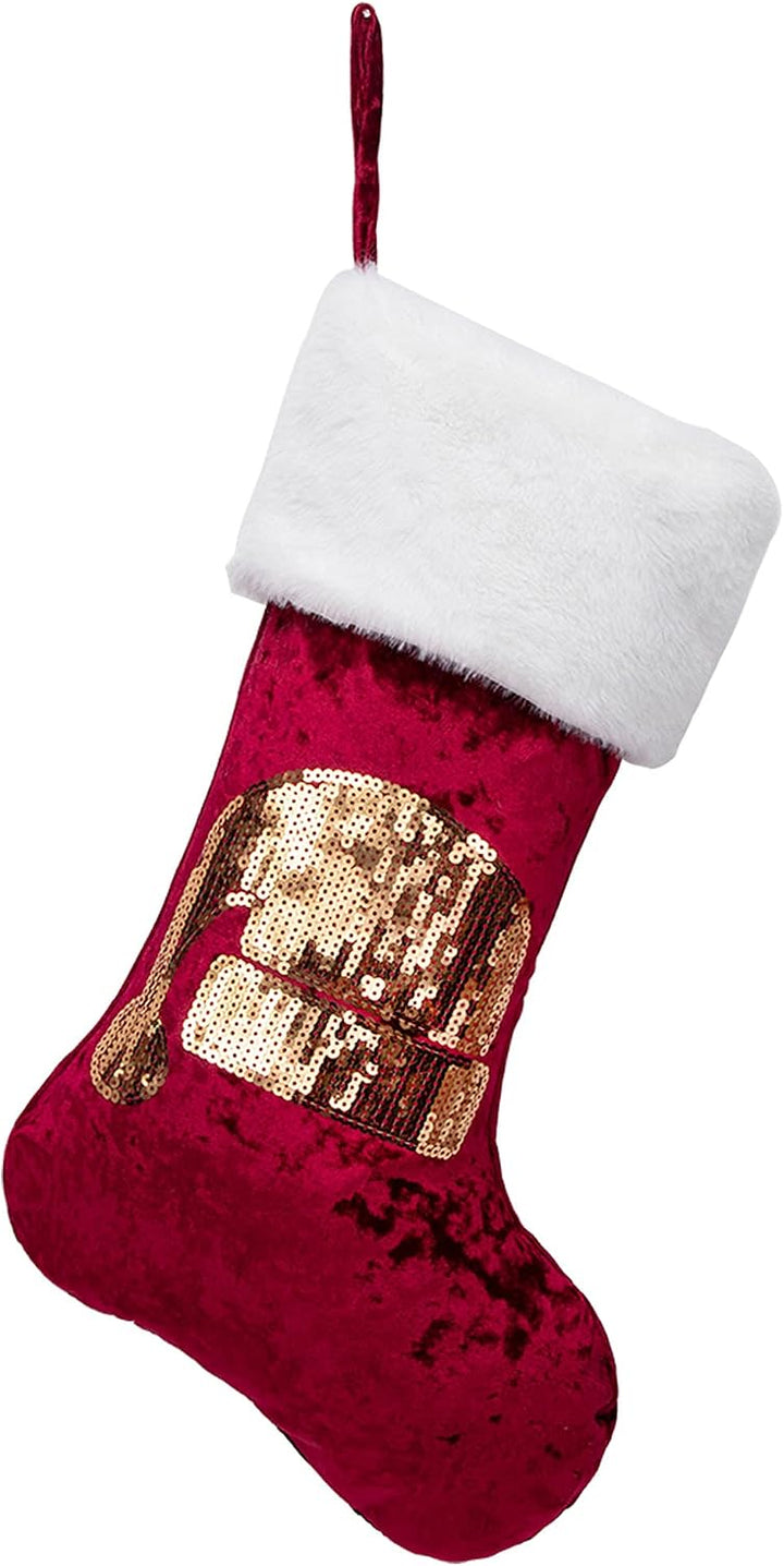 Beyond Your Thoughts Nikolausstrumpf Weihnachtsstrumpf zum Befüllen &amp; Aufhängen, Nikolaussocke Weihn