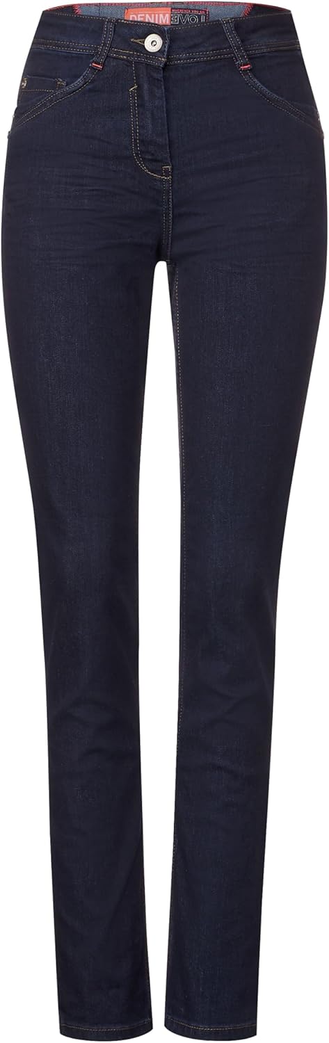Cecil Damen Jeanshose Straight und High 26W / 30L Spült (Blau), 26W / 30L Sp&#xFC;lt (Blau)