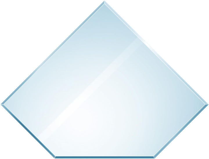 raik Glasplatte Bodenplatte 110 x 110 cm Kamin Funkenschutzplatte Funkenschutz flach mit Facette Dia