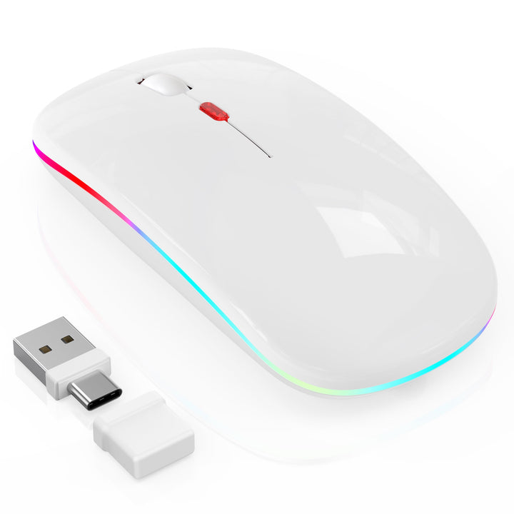 Azmall Kabellose Maus mit Jiggler-Modus – Bluetooth 5.2 & 2.4G Funk, für Laptop, PC, iOS, Android, i