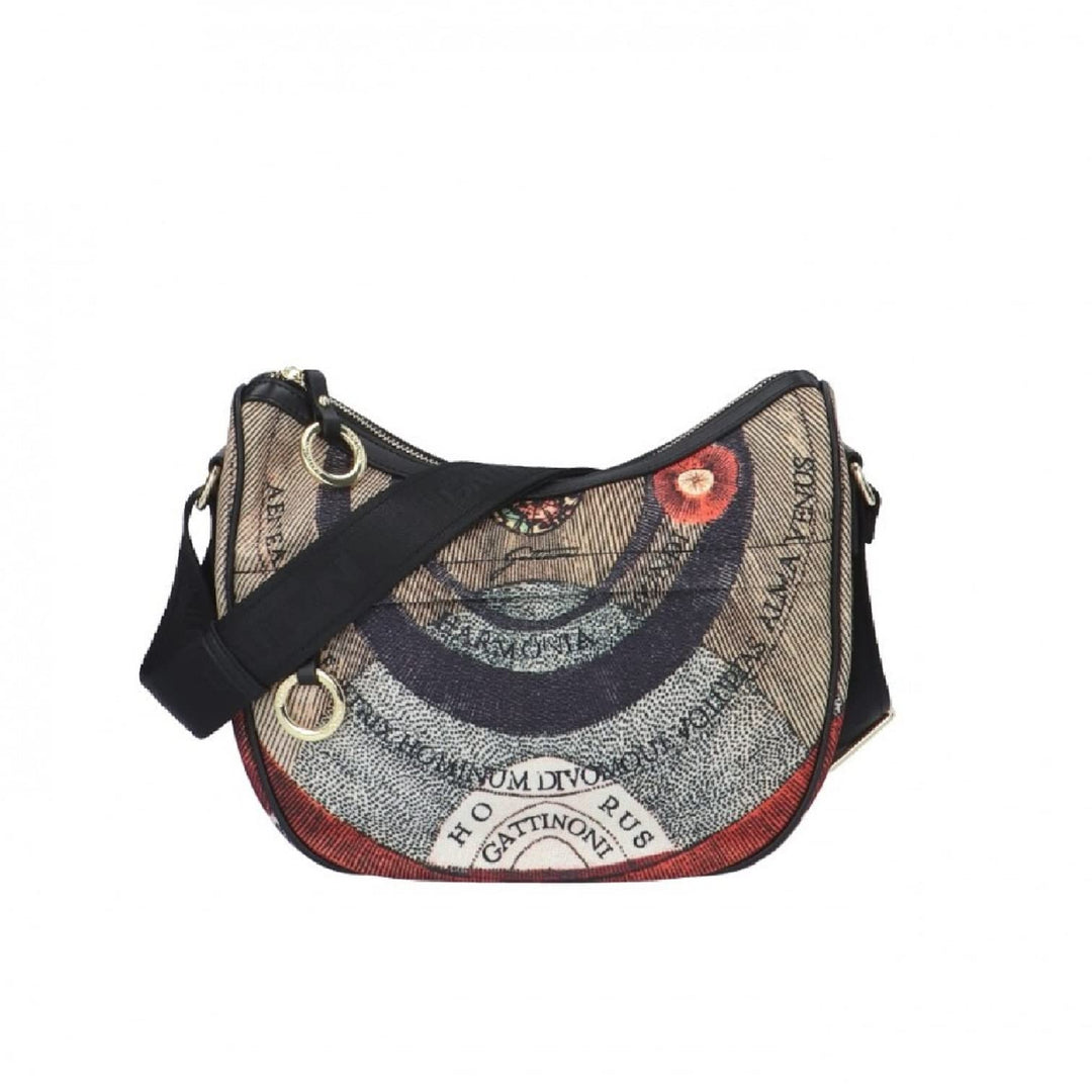 Gattinoni Planetarium Maya Damen Schultertasche Small Hobo Nylon/Leder Bigmx6731Wil Schwarz, Schwarz