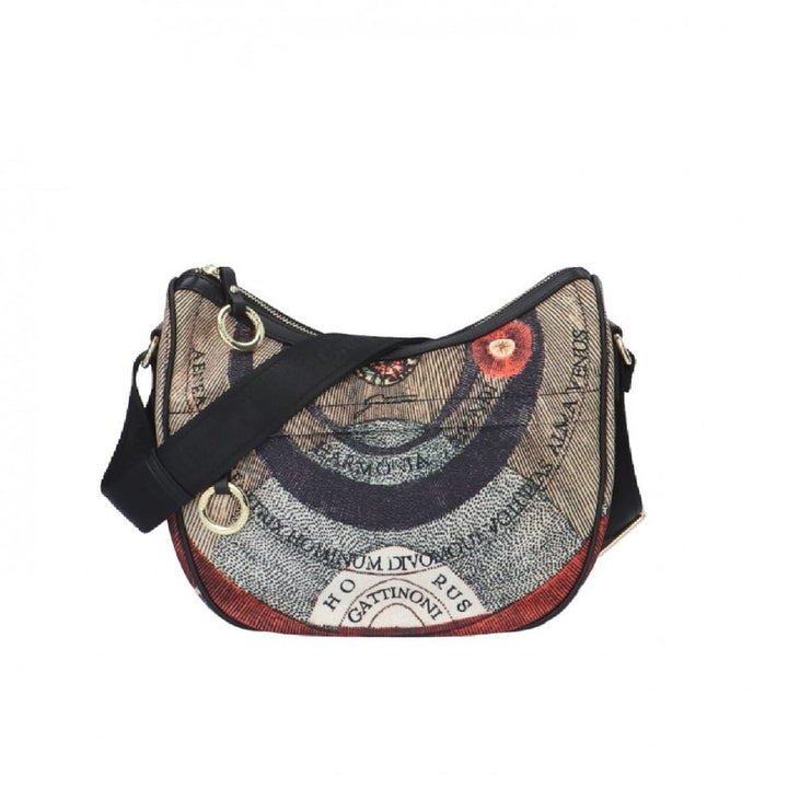 Gattinoni Planetarium Maya Damen Schultertasche Small Hobo Nylon/Leder Bigmx6731Wil Schwarz, Schwarz