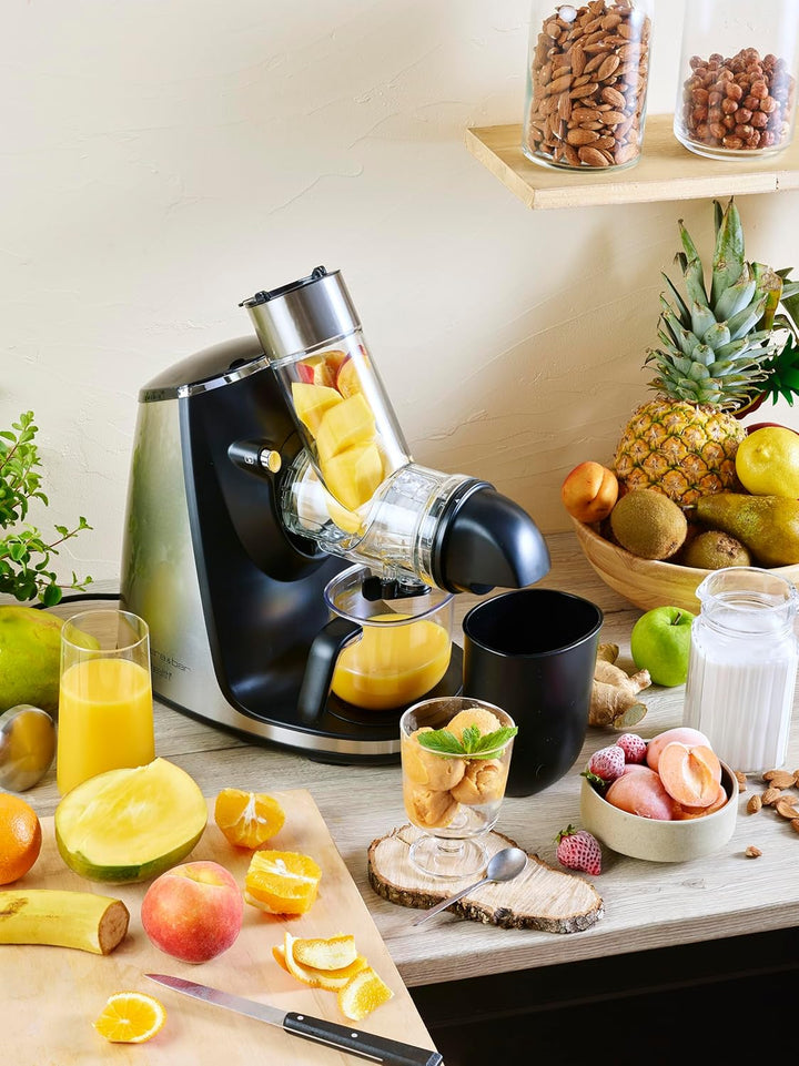 riviera&bar Entsafter für Obst, Gemüse und Sorbets horizontal PEJ750 – Keramikschraube mit langsamer