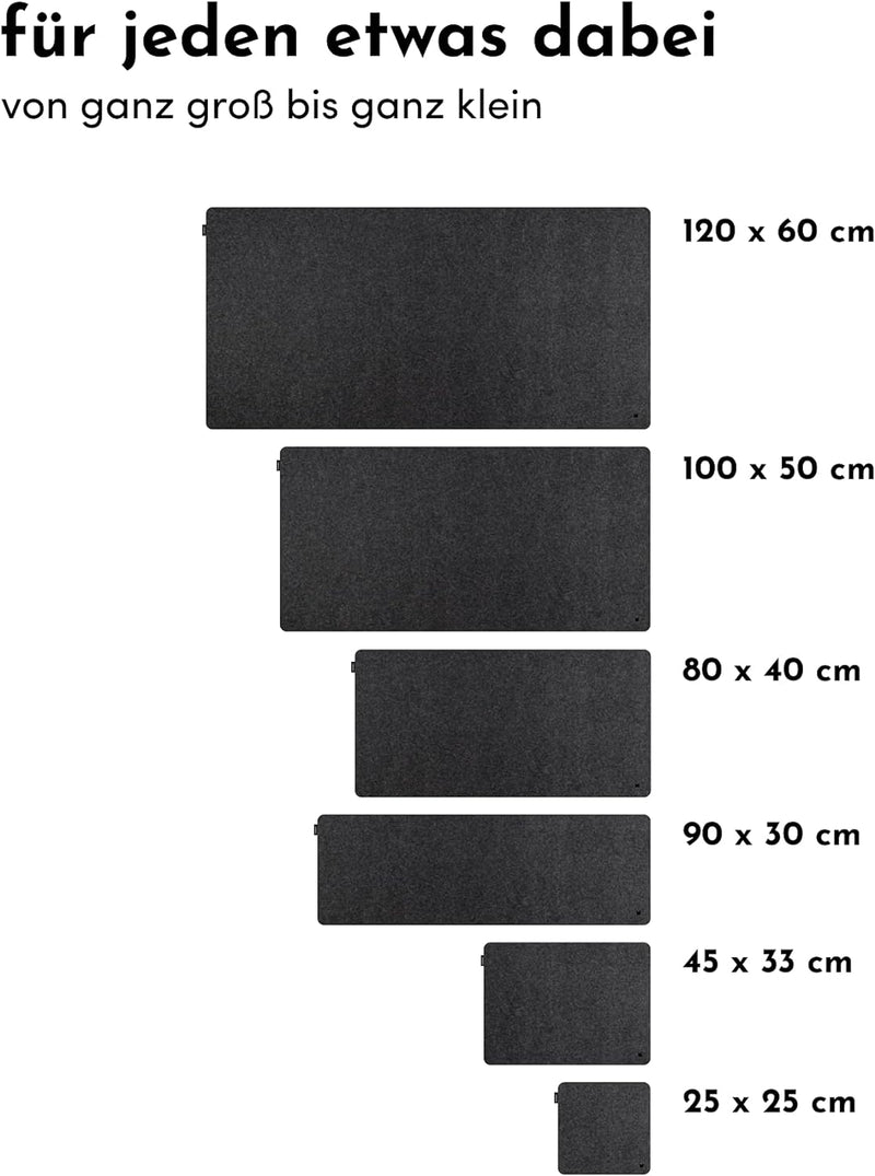 FORMGUT® Filz Schreibtischunterlage - Hochwertige Filzunterlage für Büro und Arbeitsplatz - Tischsch