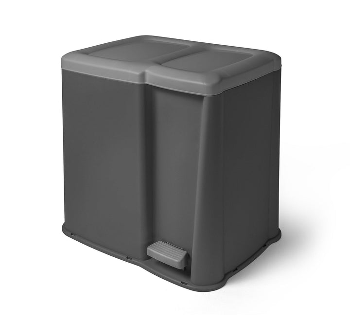 Mülleimer Küche 2-Fach Trennsystem 20L (14L+6L), Treteimer mit Pedalfunktion, Abfalleimer Kunststoff