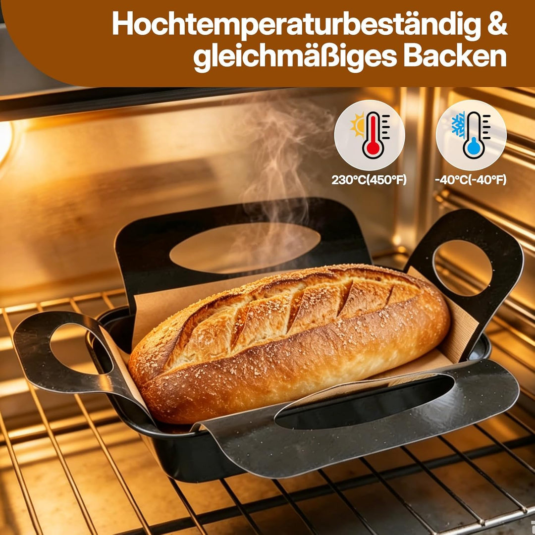Brotbackform Kasten Set, 2 Stück Antihaft Karbonstahl Kastenform Kuchen 28X15X5.5cm mit 2 Dauerbackf