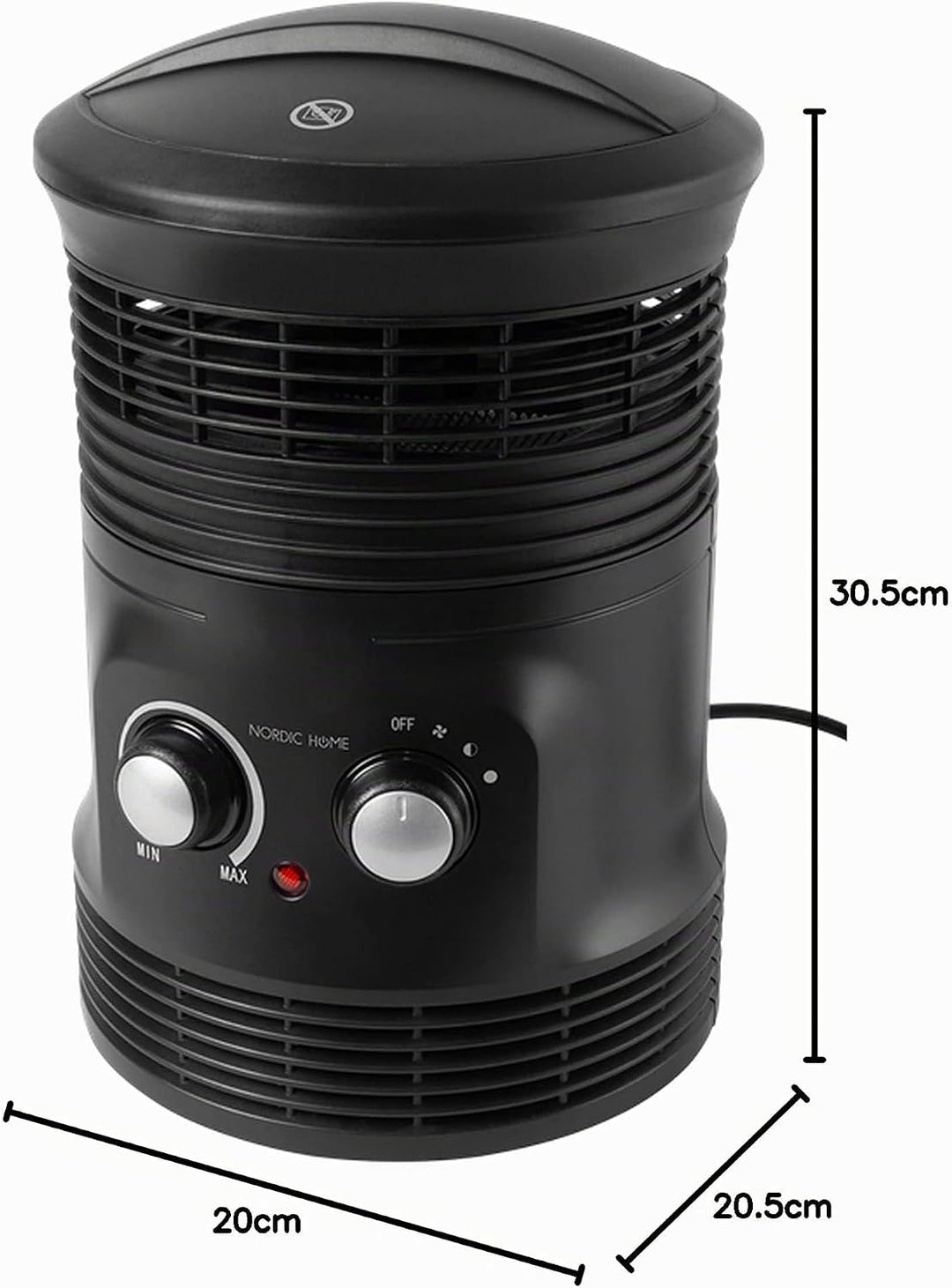 NORDIC HOME CULTURE 360° Heizlüfter 2000Watt, Temperaturbereich einstellbar, Heizgerät, Elektro-Heiz