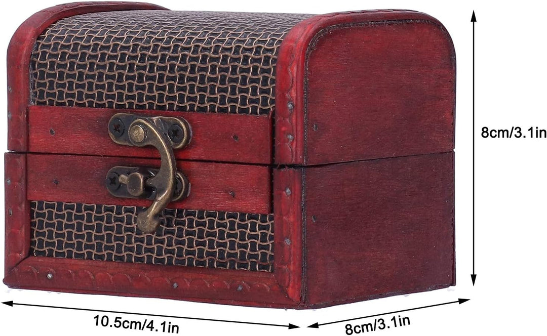 Kleine Holzkiste, 4 Stück, Vintage-Schmuckkästchen, Retro, handgefertigt, dekorative Schatzkisten, A