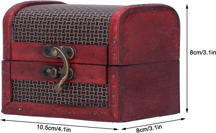 Kleine Holzkiste, 4 Stück, Vintage-Schmuckkästchen, Retro, handgefertigt, dekorative Schatzkisten, A
