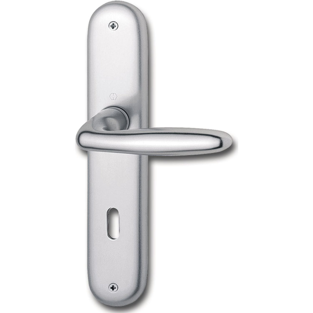 HOPPE 2949501 Drückergarnitur Verona-auf Langschild Buntbart Entfernung 90mm, für Türstärke 37-47mm,