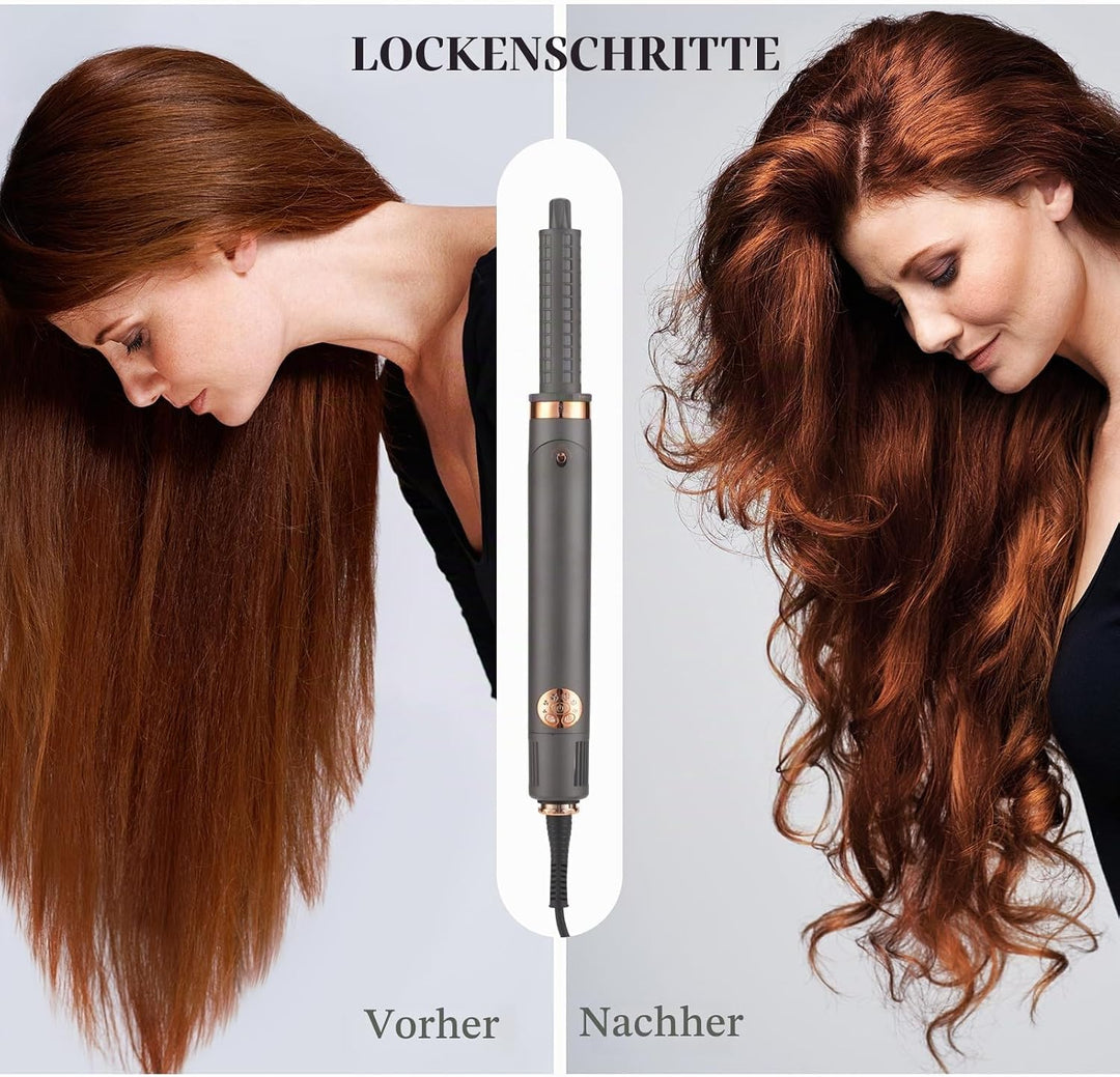 BESTBOMG Air Styler 6 in 1 Hairstyler Haartrockner Heissluftbürste, Lockenstab Multistyler Glättbürs