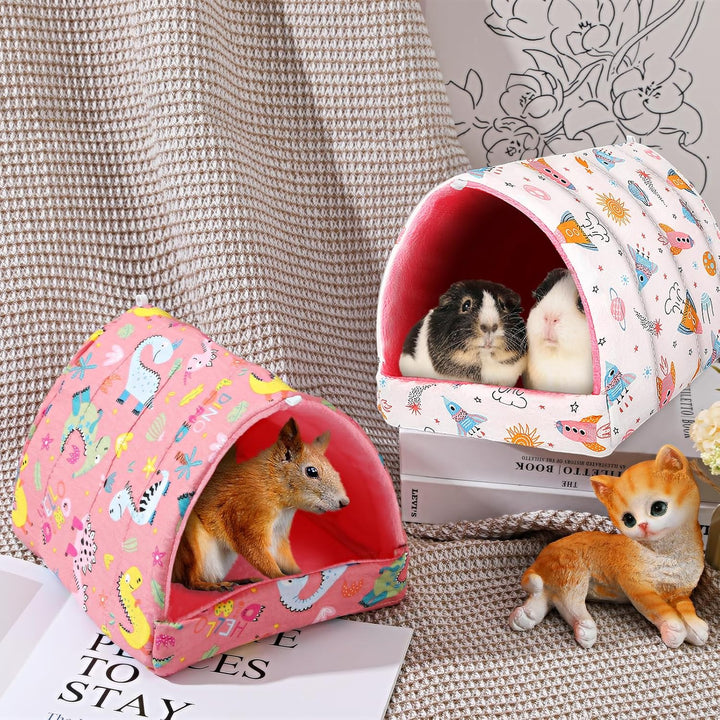 UPINS 2er-Pack Meerschweinchenbett, Meerschweinchenversteck, waschbar, Kleintierhaus, Käfigzubehör f