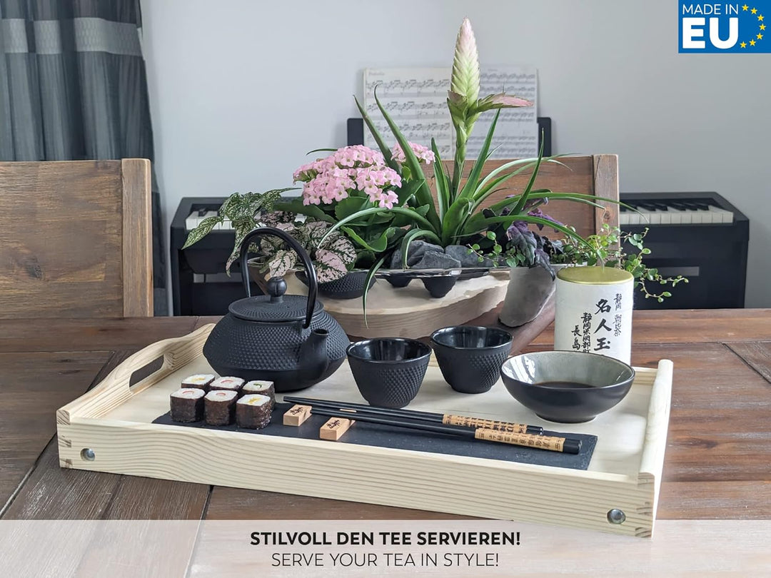 Rubberneck Betttablett aus Birkenholz, mit klappbaren Beinen, als Frühstückstablett und Serviertable