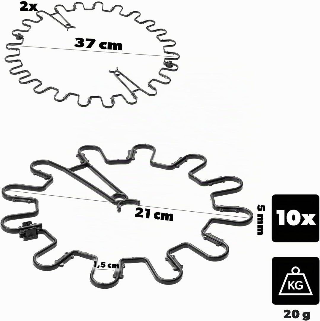 KADAX Staudenhalter Rund Ø 21 cm im 10er Set, Pflanzenhalter aus Kunststoff, Pflanzenstütze, Stauden