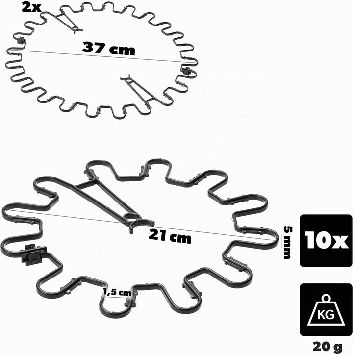 KADAX Staudenhalter Rund Ø 21 cm im 10er Set, Pflanzenhalter aus Kunststoff, Pflanzenstütze, Stauden