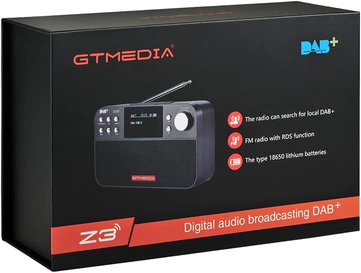 Z3 Dab+ Digitales Radio mit Bluetooth, tragbar digital Radio dab wiederaufladbar kompatibel mit Uhr,