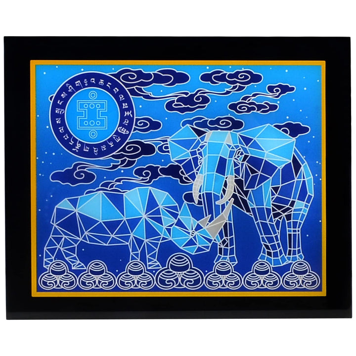 2023 Anti-Einbruch und Gewalt mit blauem Elefant und Nashorn Plakette W5352 Nashorn und Elefant, Nas
