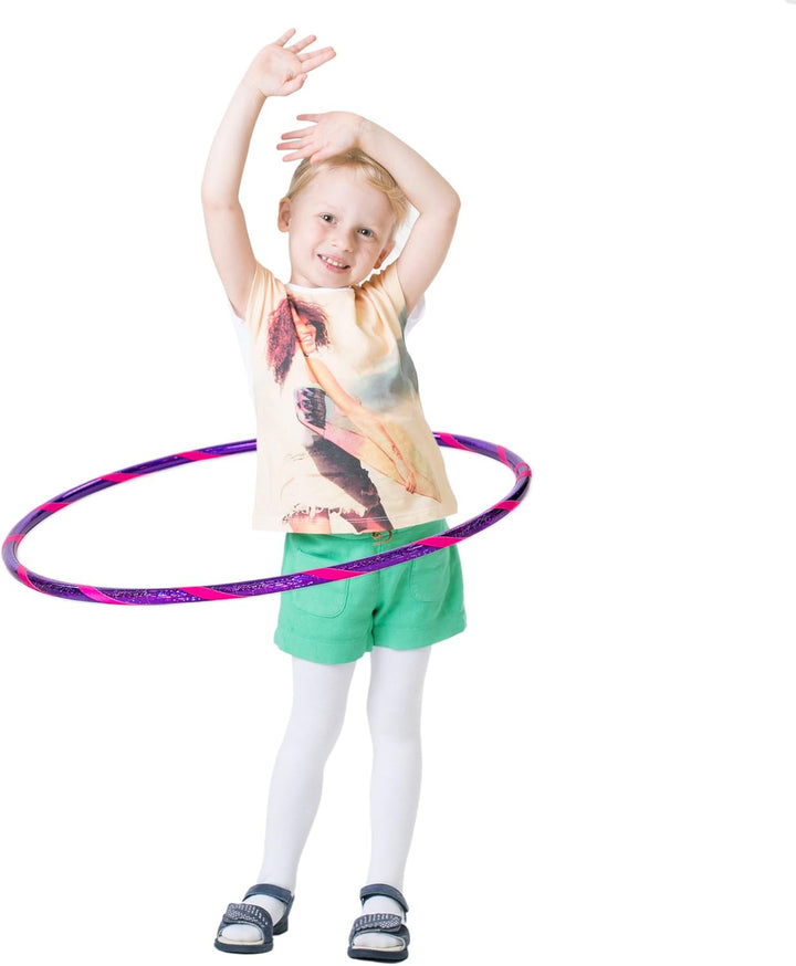 Hoopomania Glamour Kinder Hula Hoop Reifen Ø70cm Glitter-Violett-Pink, Ø70cm Glitter-Violett-Pink