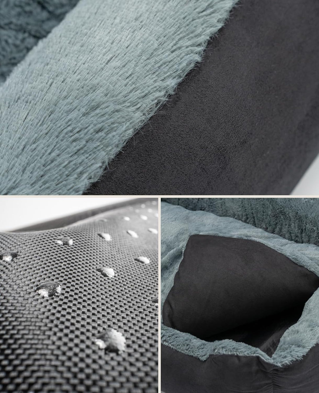 lionto Hundebett Hundekissen Hundekörbchen mit Wendekissen, (XL) 90x70 cm grau/schwarz L 90 x B 70 x