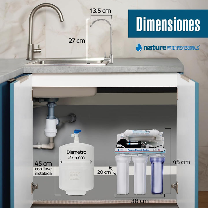 Nature Water Professionals Umkehrosmose-Ausrüstung, 5 Stufen, Kapazität für 6 l, inkl. 75 GPD-Membra