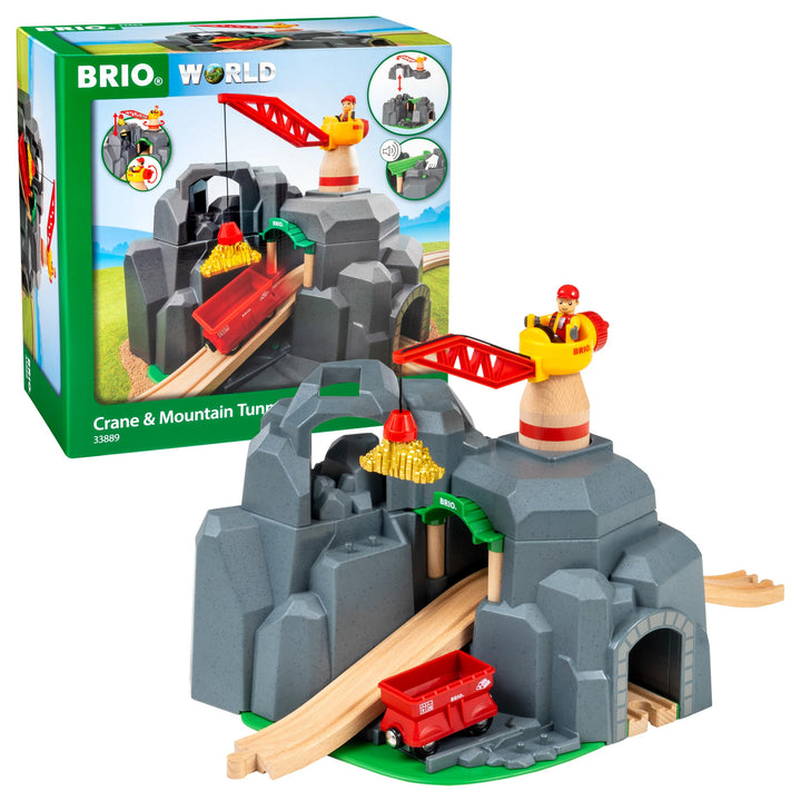 BRIO World 33889 Grosse Goldmine mit Sound-Tunnel - Zubehör Holzeisenbahn - Kleinkinderspielzeug emp