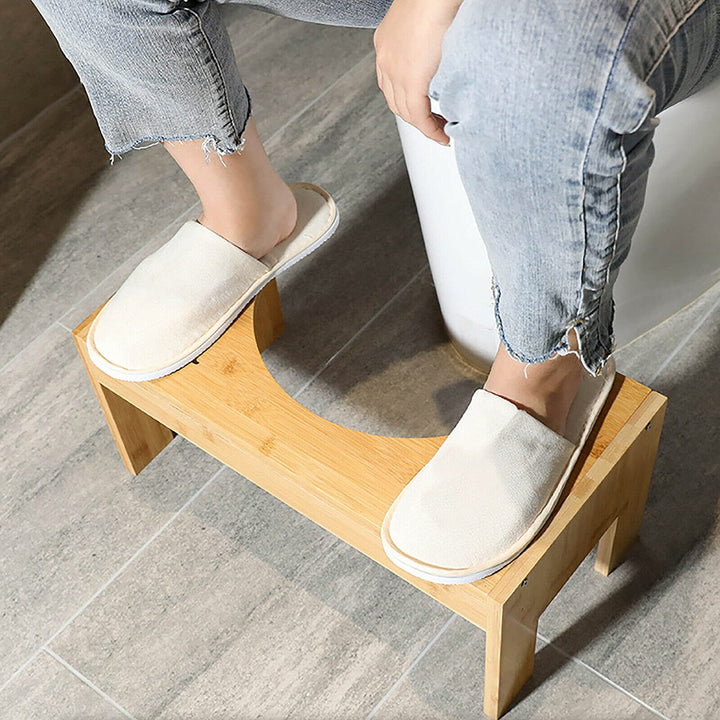 Toilettenhocker aus Bambus, WC Hocker Fusshocker Kinder Toilettenhilfe Höhenverstellbar 7-9in Tritth