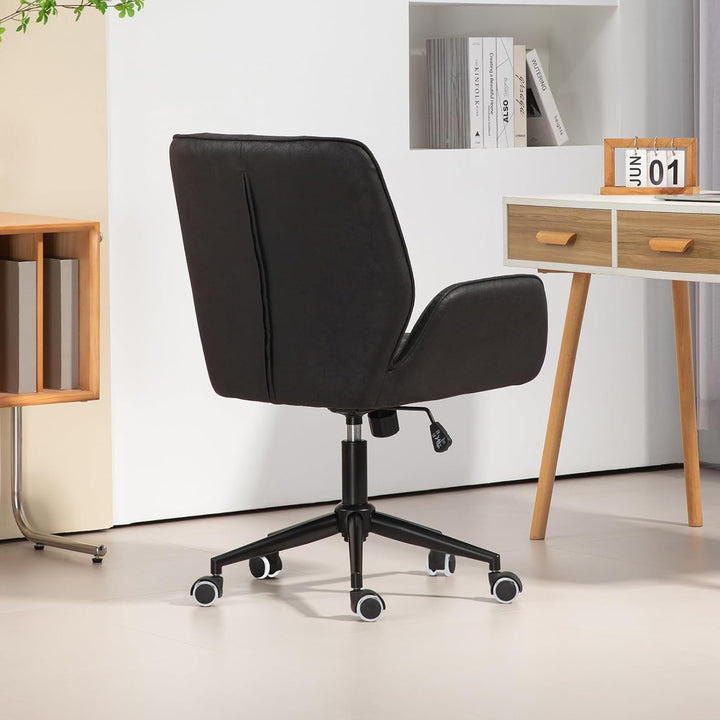 SVITA Gabriel Bürostuhl höhenverstellbar Schreibtischstuhl mit Rollen Vintage-Design Kunstleder Dreh
