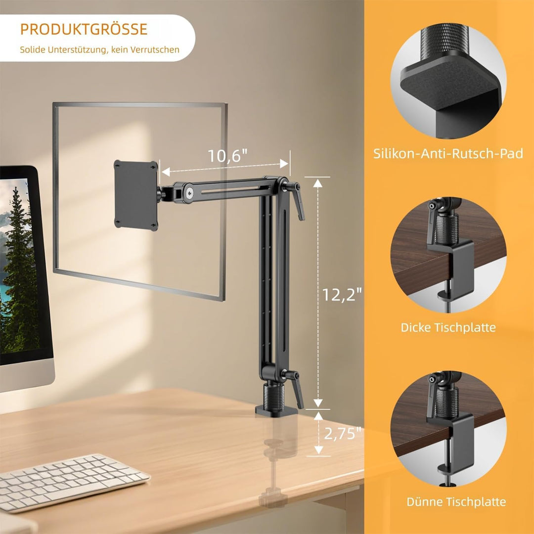 Tablet iPad Halterung Schreibtisch Magnetischer - Drehbare Basis 360 Grad Tablethalte VESA 75mm Schn