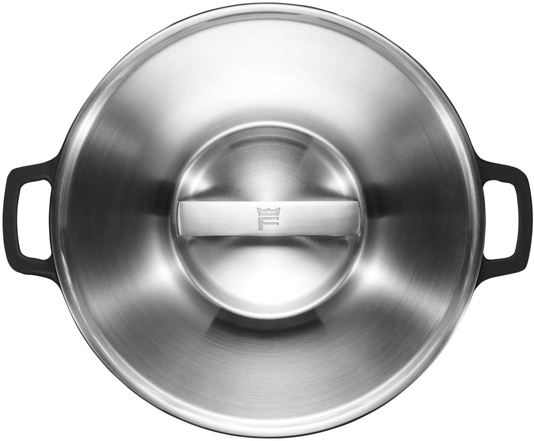 Fiskars Norden Grill Chef Gusseisentopf, Ø 30 cm, Für alle Kochfelder geeignet, Edelstahl-Deckel, 10