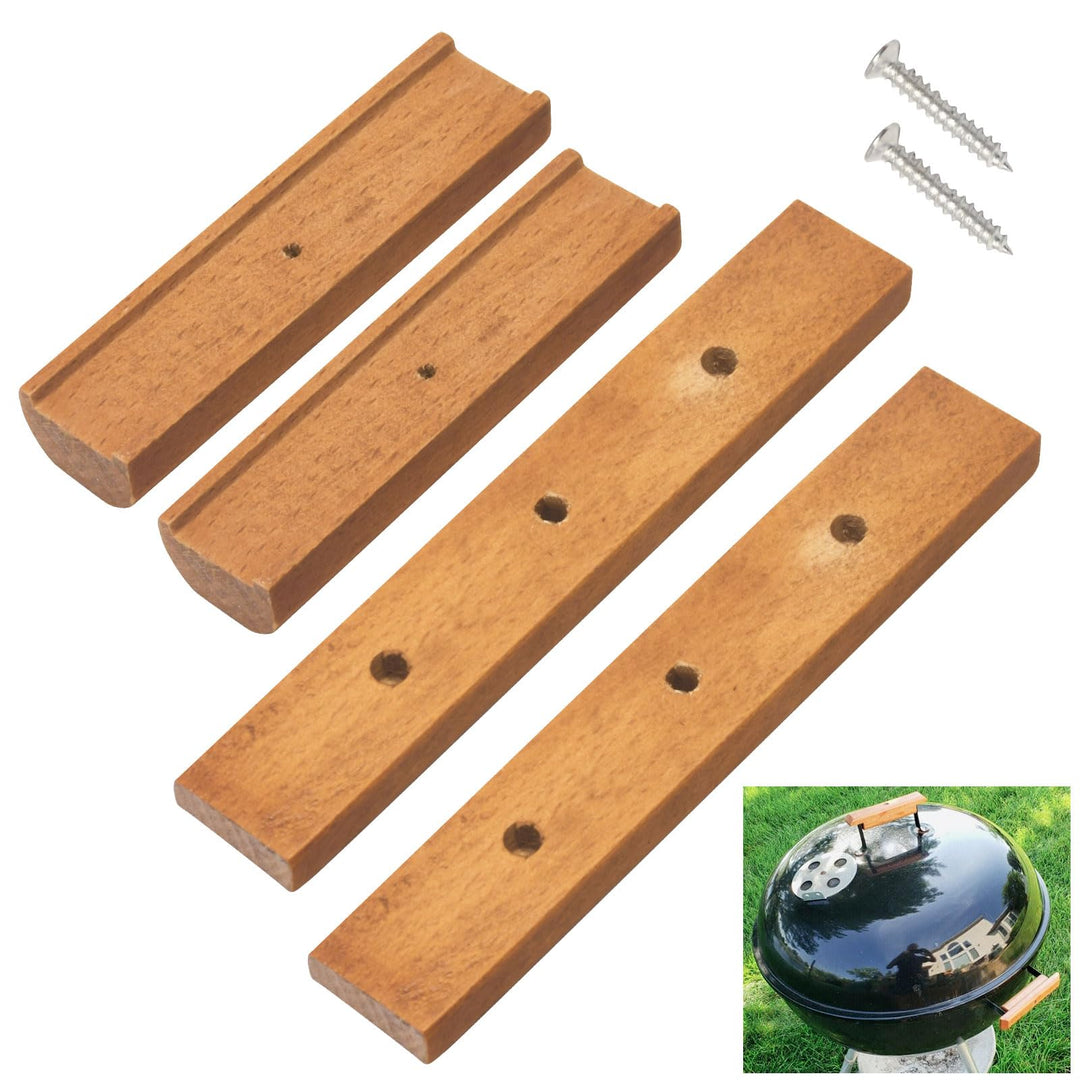 2 Stück Kirschholz Ersatzgriff für Weber Holzkohlegrill, Grillgriff Ersatz passend für 57,1 cm und 4