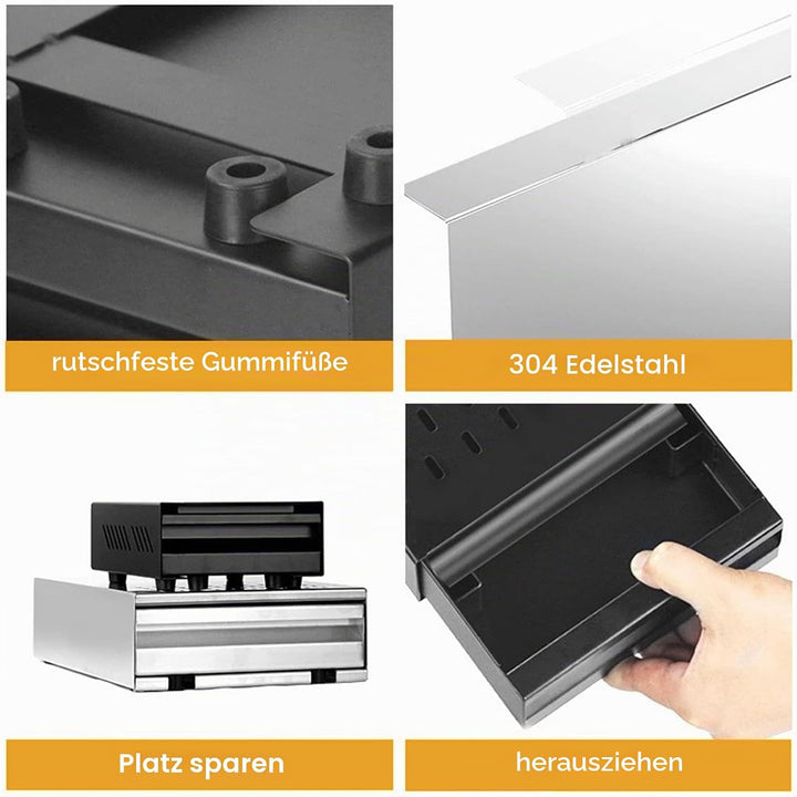 Sudschublade Kaffee Klopfbox Schublade, Edelstahl Kaffeeklopfbox Schublade mit Schubladenart, rutsch
