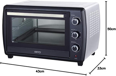 Backofen 1800W 42 L mit Umluft und Drehspiess Minibackofen 250°C Timer Mini